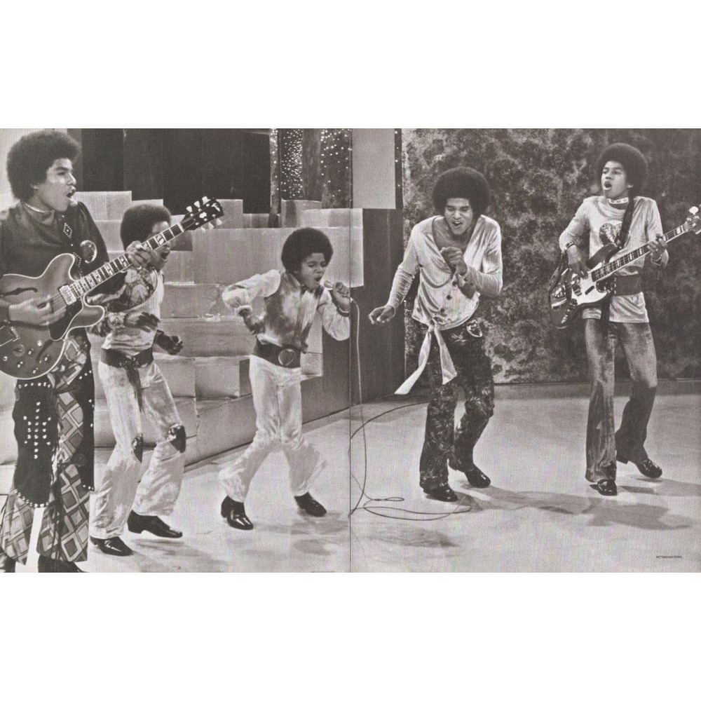 Michael Jackson c. early 1970s with Jackson 5 Live Performance Two Page Print